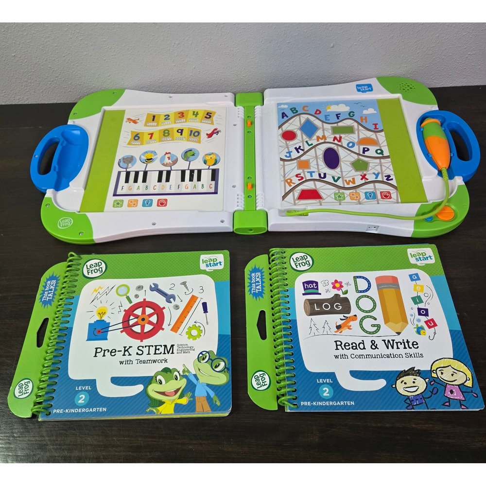 LeapFrog LeapStart Interactive Learning System Green with 2 Pre-K Level 2 Books